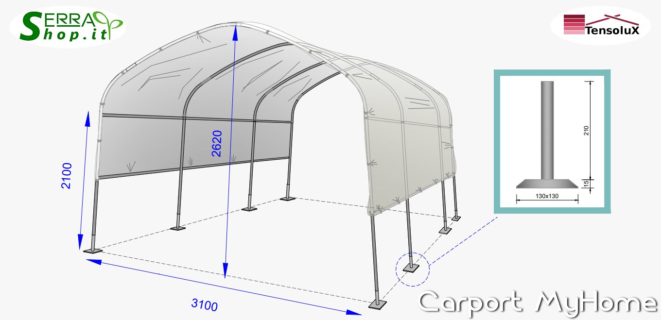 carport tunnel box auto furgoni camper